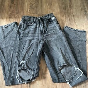 Black/Grey Pacsun Boyfriend Ripped Jeans